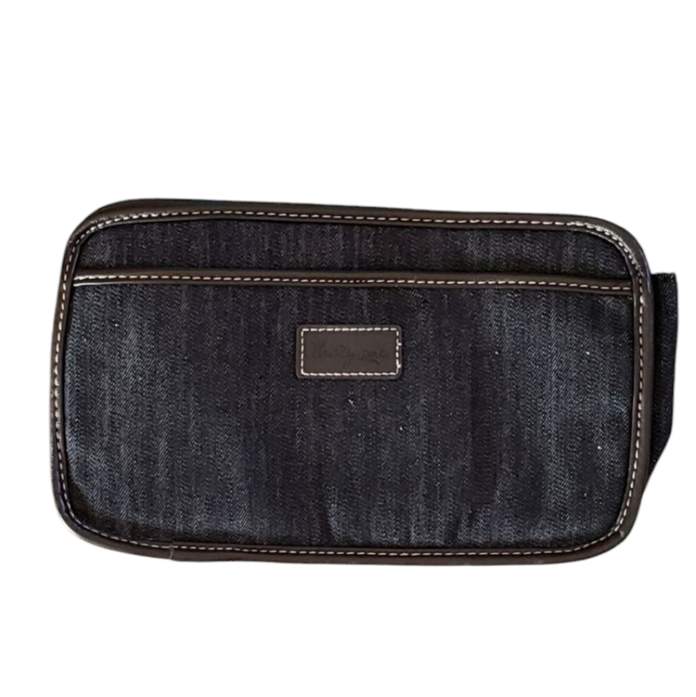 Thirty One Dark Denim Clutch Pouch Bag